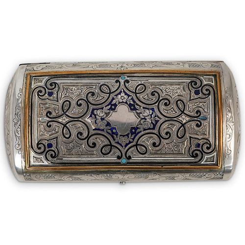 RUSSIAN ENAMEL SILVER BOXDESCRIPTION  38f462