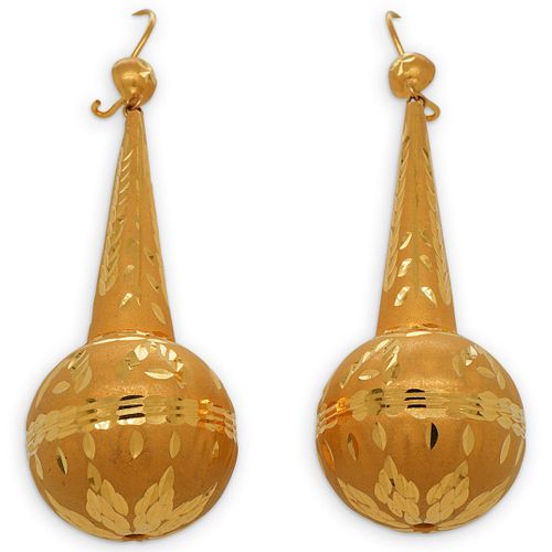 PAIR OF 21K GOLD DROP EARRINGSDESCRIPTION  38f4eb