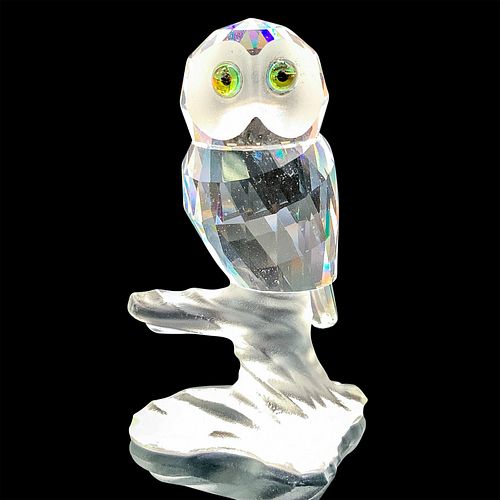 SWAROVSKI CRYSTAL FIGURINE, OWL ON BRANCHDepicts