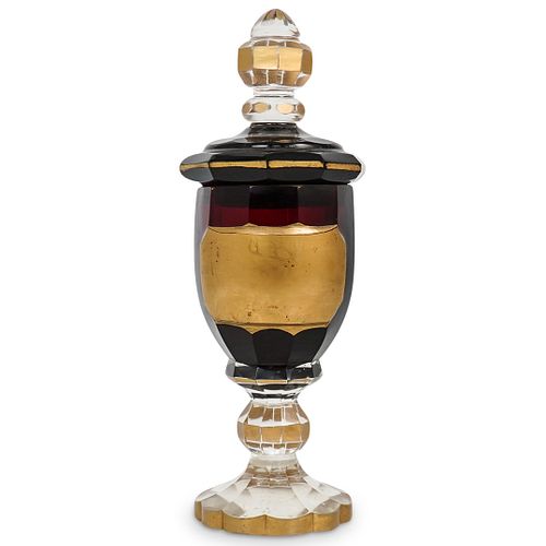 MOSER GLASS LIDDED JARDESCRIPTION: A