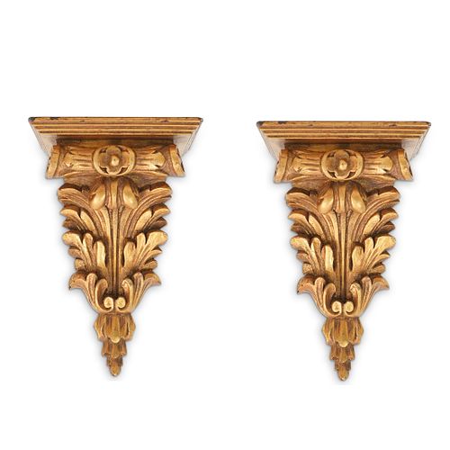 PAIR OF GILT WOOD CARVED BRACKETSDESCRIPTION  38f56d