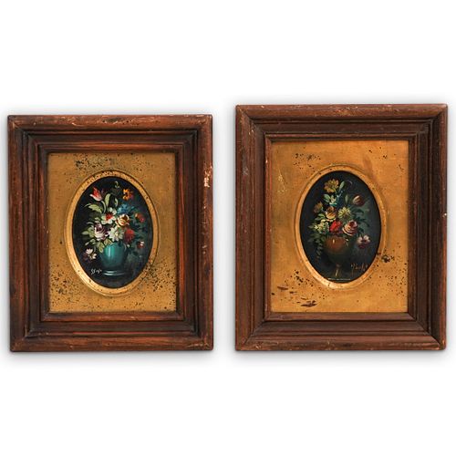  2 PC FRAMED MINIATURE STILL LIFE 38f754