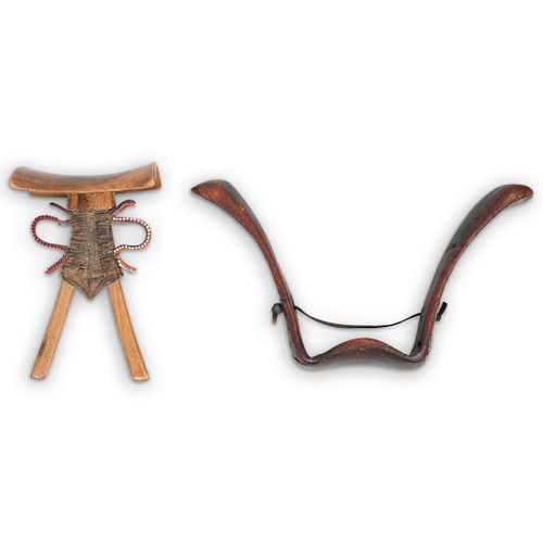 (2 PC) ANTIQUE AFRICAN HEADRESTSDESCRIPTION: