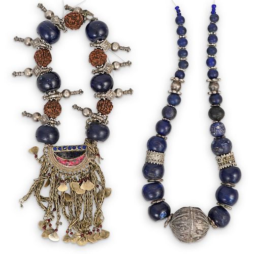 (2 PC) ORIENTAL SILVER AND BEADED