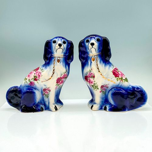 PAIR OF BLUE AND WHITE ENGLISH CERAMIC