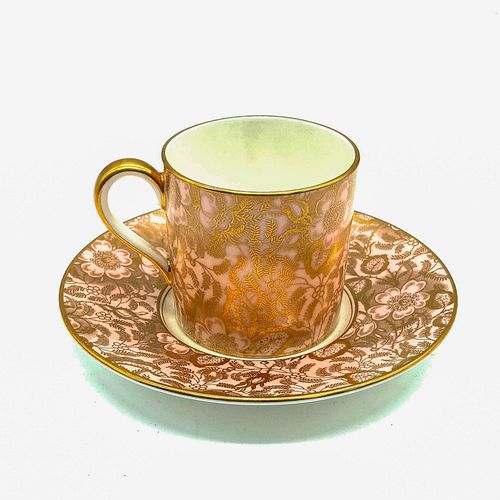 MINTON PINK BROCADE DEMITASSE &