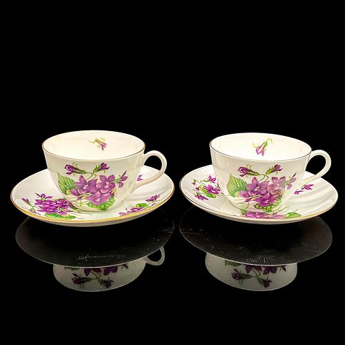 4PC SHELLEY ENGLAND CUPS AND SAUCERS,