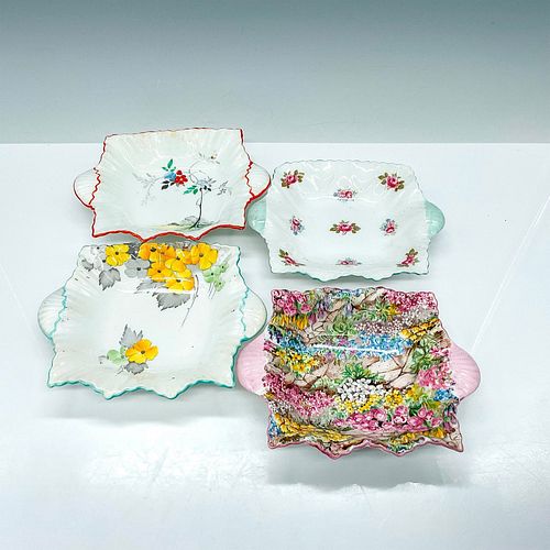 4PC SHELLEY FINE BONE CHINA SWEETMEAT 38f8b9