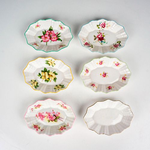 6PC SHELLEY ENGLAND PORCELAIN COMPOTE