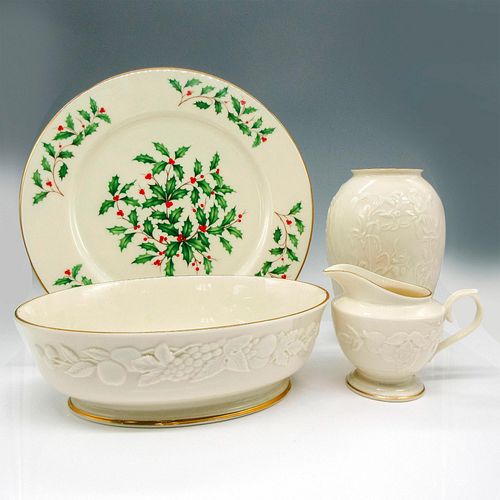 4PC LENOX PORCELAIN DISHES, FRUITS