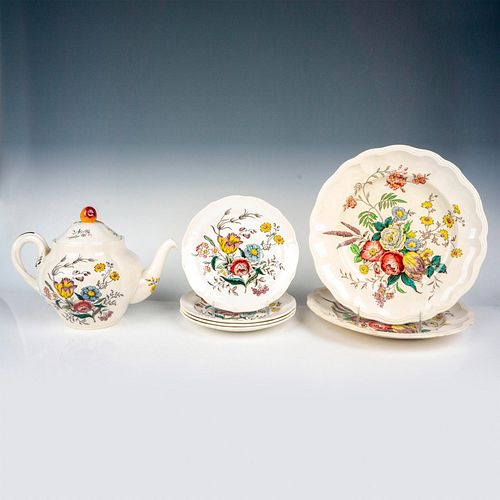 7PC SPODE COPELAND PORCELAIN LUNCHEON