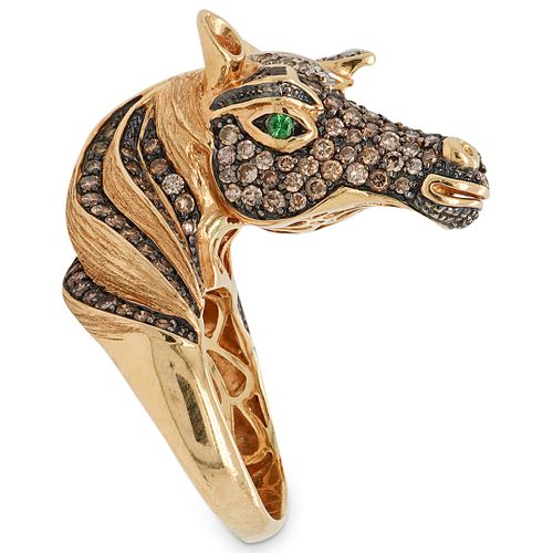 DESIGNER 18K GOLD AND DIAMOND HORSE 38f92c