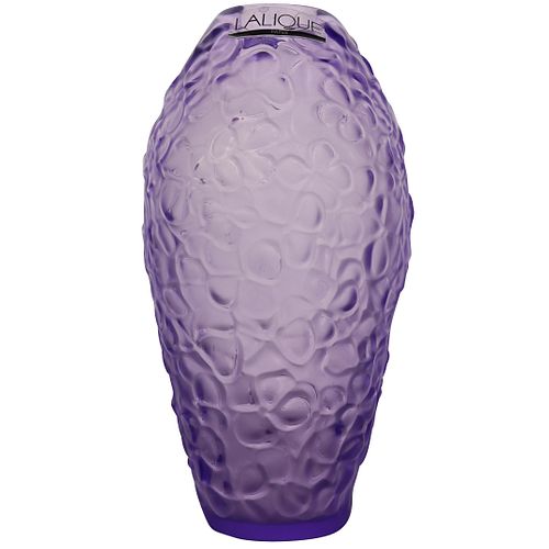 LALIQUE "VIOLETA" CRYSTAL VASEA