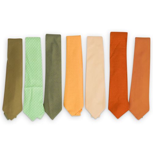  7 PCS HERMES SILK NECKTIE GROUP 38f991