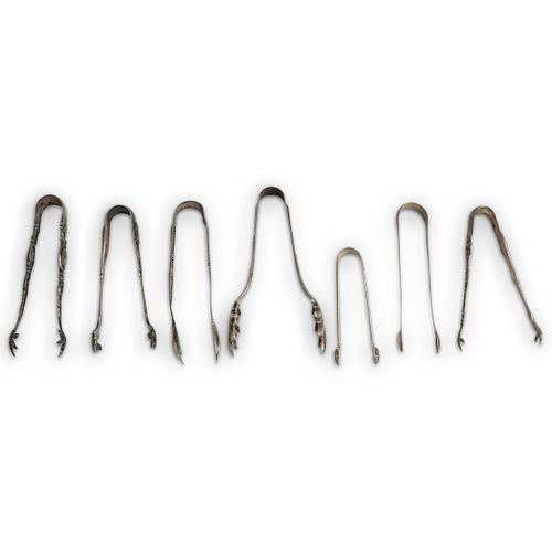 (7PC) ORNATE STERLING TONG GROUPINGDESCRIPTION: