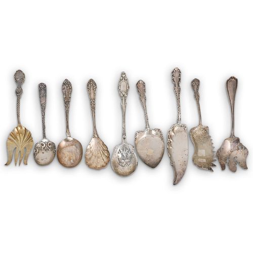  9PC ORNATE STERLING FLATWARE 38f9c0