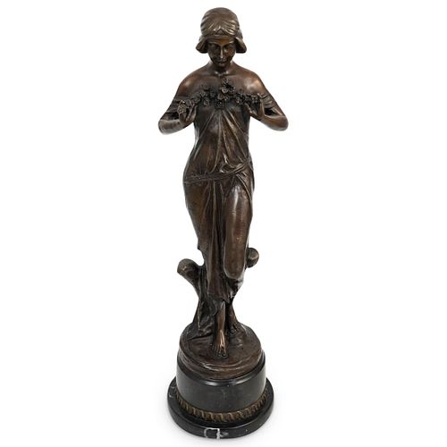 FRENCH BRONZE FIGURAL NYMPH STATUEDESCRIPTION  38f9d7