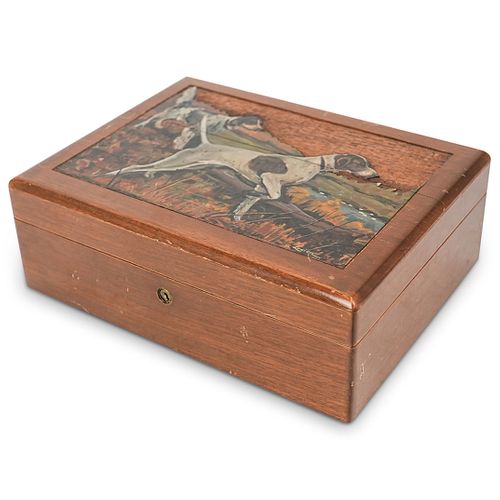 SIGNED HUNTING DOG DUNHILL HUMIDOR