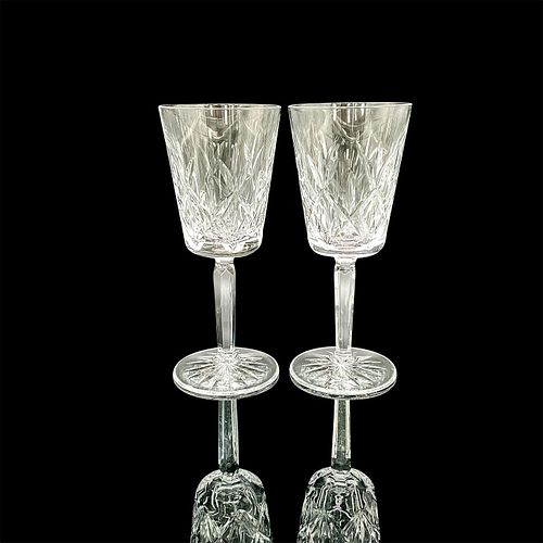 PAIR OF TIFFANY CRYSTAL WHITE WINE GLASSESA