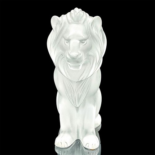 LALIQUE CRYSTAL LION SCULPTURE  392111