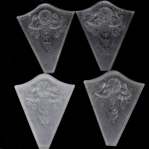  4 PC ART DECO FROSTED GLASS SCONCE 392231