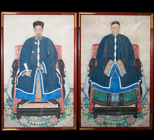 LARGE CHINESE RICE PAPER PAINTINGSDESCRIPTION: