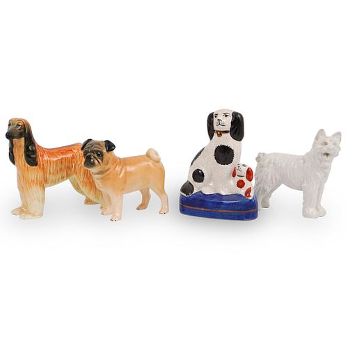 (4 PC) CONTINENTAL PORCELAIN DOG