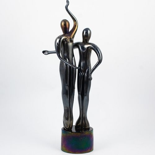 R. AUSTINE IRIDESCENT CERAMIC FIGURINESDESCRIPTION: