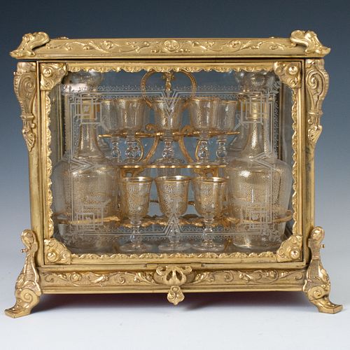 ANTIQUE FRENCH ORMOLU ETCHED CRYSTAL 3923cd