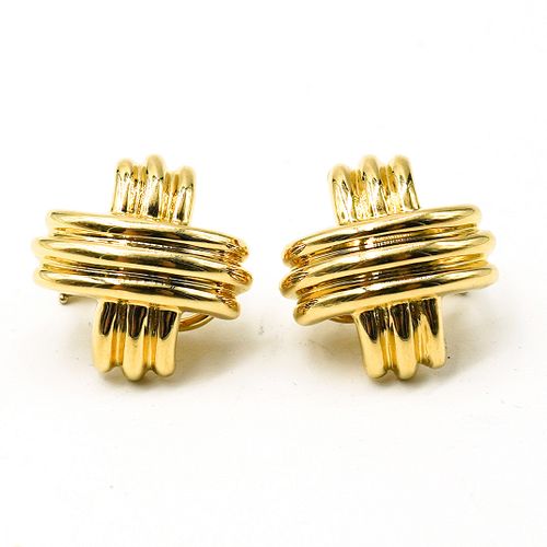 TIFFANY AND CO. 18K GOLD EARRINGSDESCRIPTION: