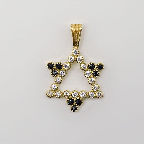 18K YELLOW GOLD AND DIAMOND PENDANTDESCRIPTION: