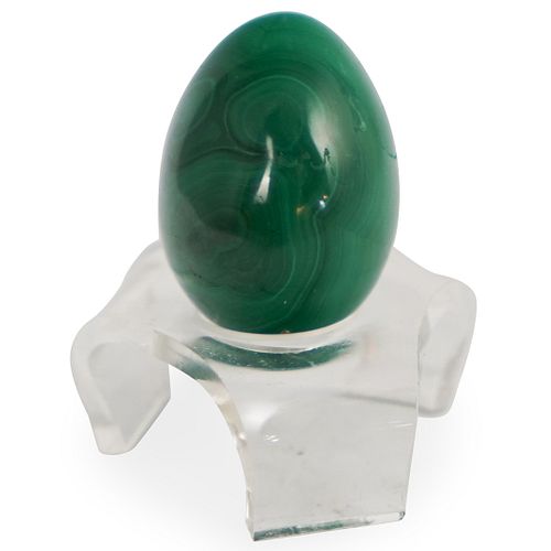 DECORATIVE CARVED MALACHITE EGGDESCRIPTION  392561