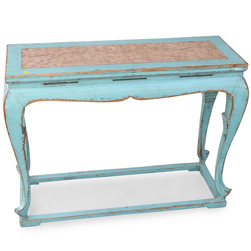 ORIENTAL PAINTED WOOD CONSOLE TABLEDESCRIPTION: