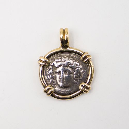 ANCIENT LARISSA IN THESSALY COIN 18KT