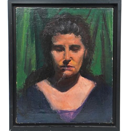 VINTAGE OIL ON CANVAS PORTRAITDESCRIPTION:A