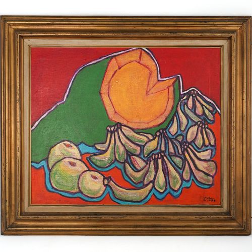 CHARLES FAHEY SIGNED OIL ON CANVASDESCRIPTION  3925fc