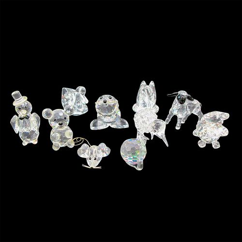 10PC MINIATURE GLASS FIGURINESClear