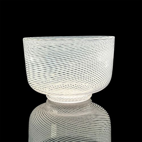 OPTIC SWIRL ART GLASS BOWLClear