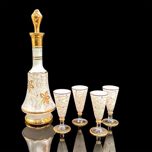 5PC SET VINTAGE BOHEMIAN DECANTER