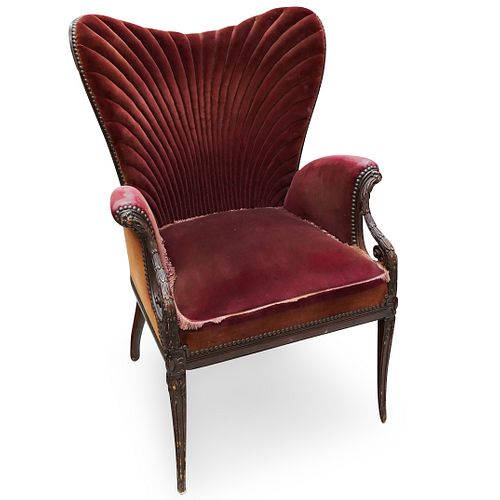 ART DECO VELVET UPHOLSTERED ARMCHAIRDESCRIPTION  392729