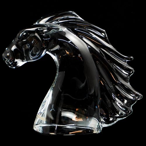 DAUM GLASS HORSE BUSTDESCRIPTION  39277a