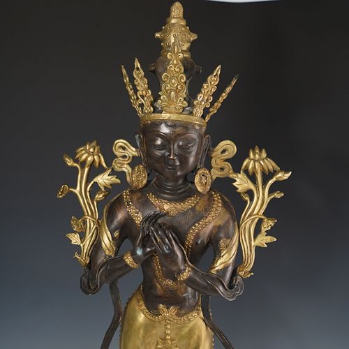 THIBETAN BRONZE STANDING BUDDHA