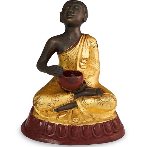 PATINATED AND GILT BRONZE BUDDHADESCRIPTION  3927be