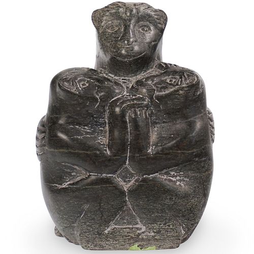 INUIT SIGNED STONE STATUEDESCRIPTION An 39281d