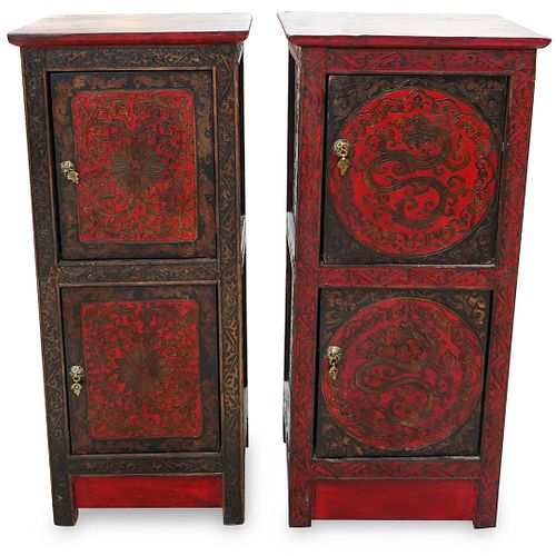 (2 PC) MATCHING CHINESE LACQUER