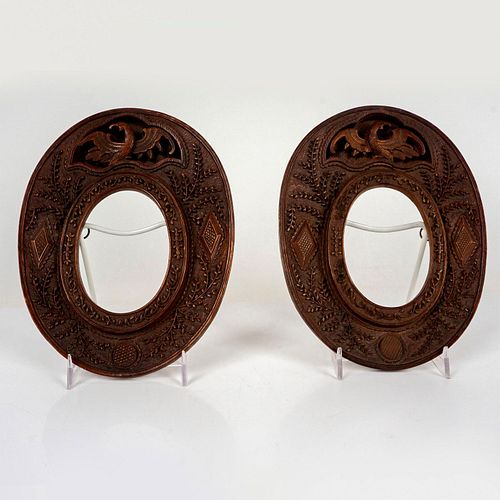 PAIR OF HAND CARVED WOODEN PICTURE