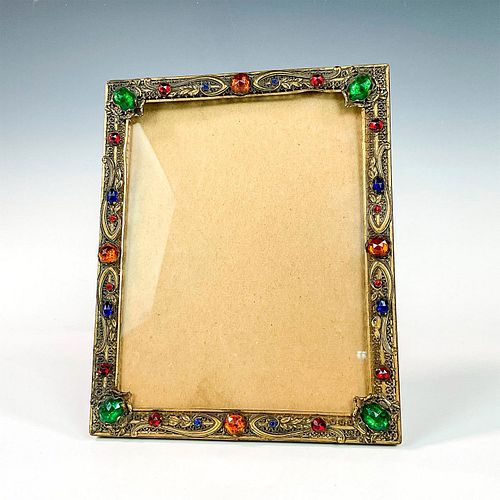 VINTAGE BRASS JEWELED PICTURE FRAMEOrnate 392873