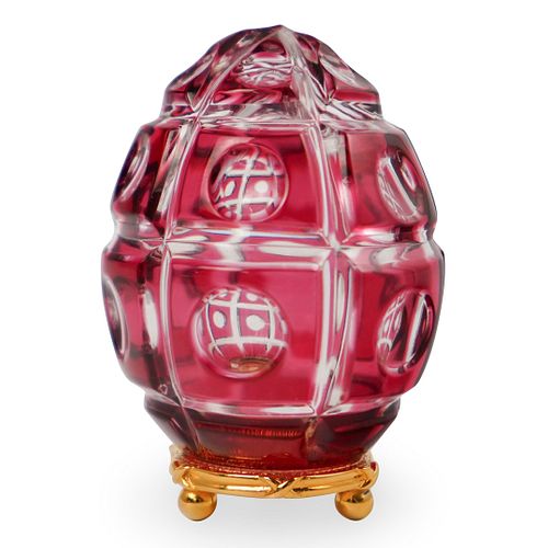 FABERGE CORONATION RED CRYSTAL EGGDESCRIPTION:A