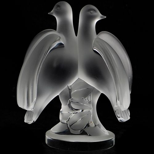 LALIQUE CRYSTAL ARIANE DOVES  392958