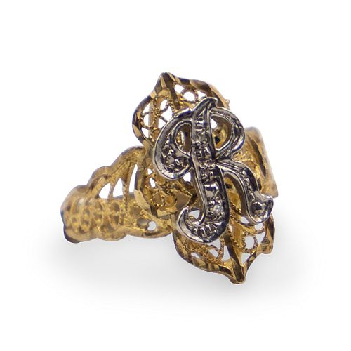 VINTAGE 14K GOLD AND DIAMOND RINGDESCRIPTION: